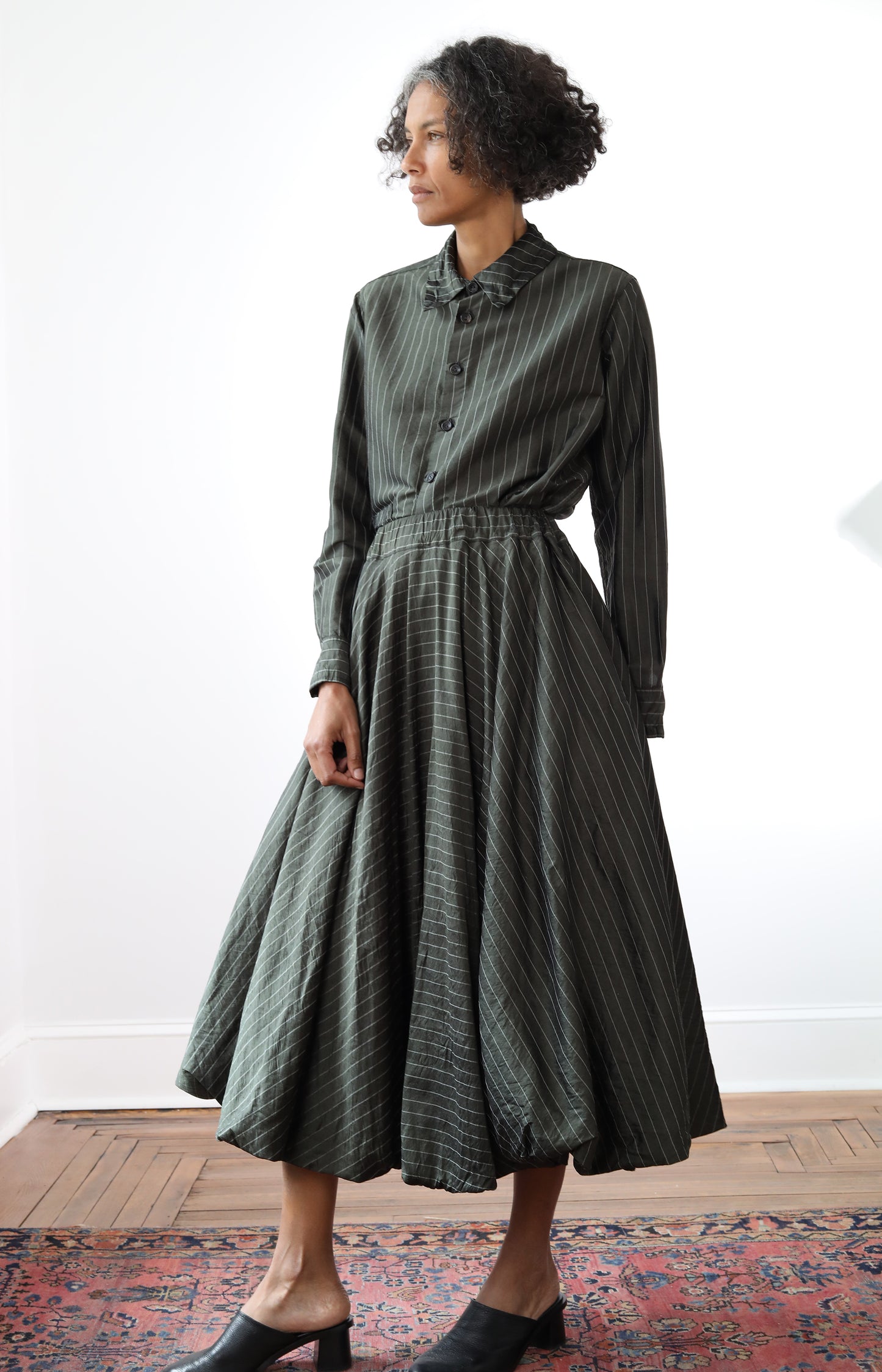 Silk Stripe Calla Skirt