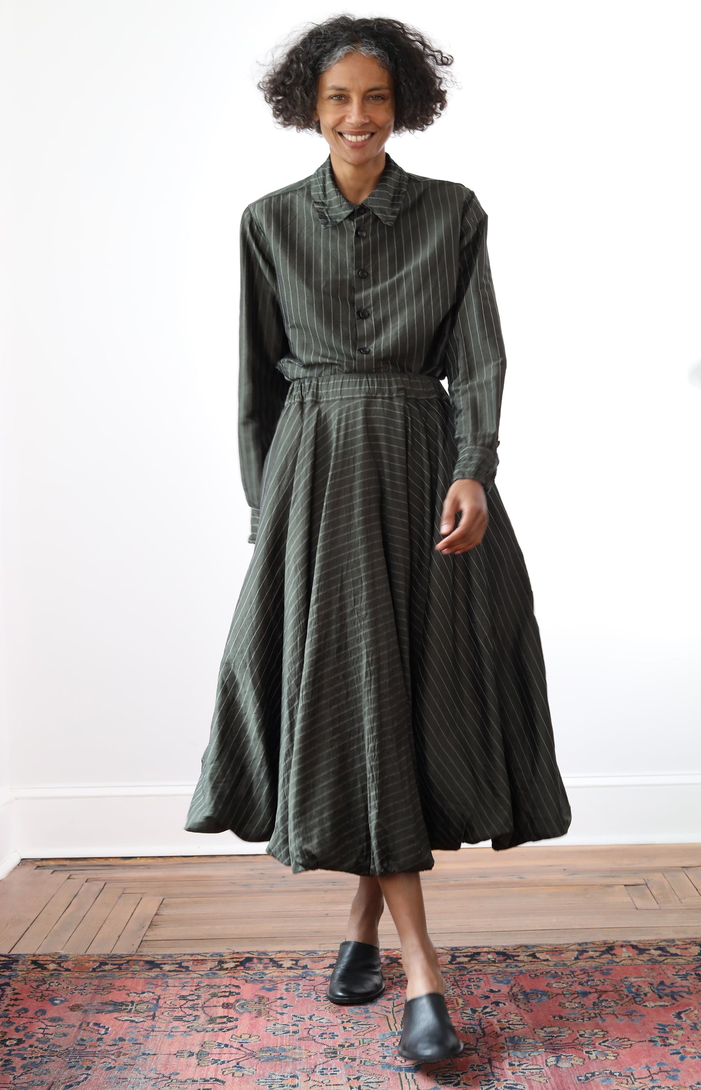 Silk Stripe Calla Skirt
