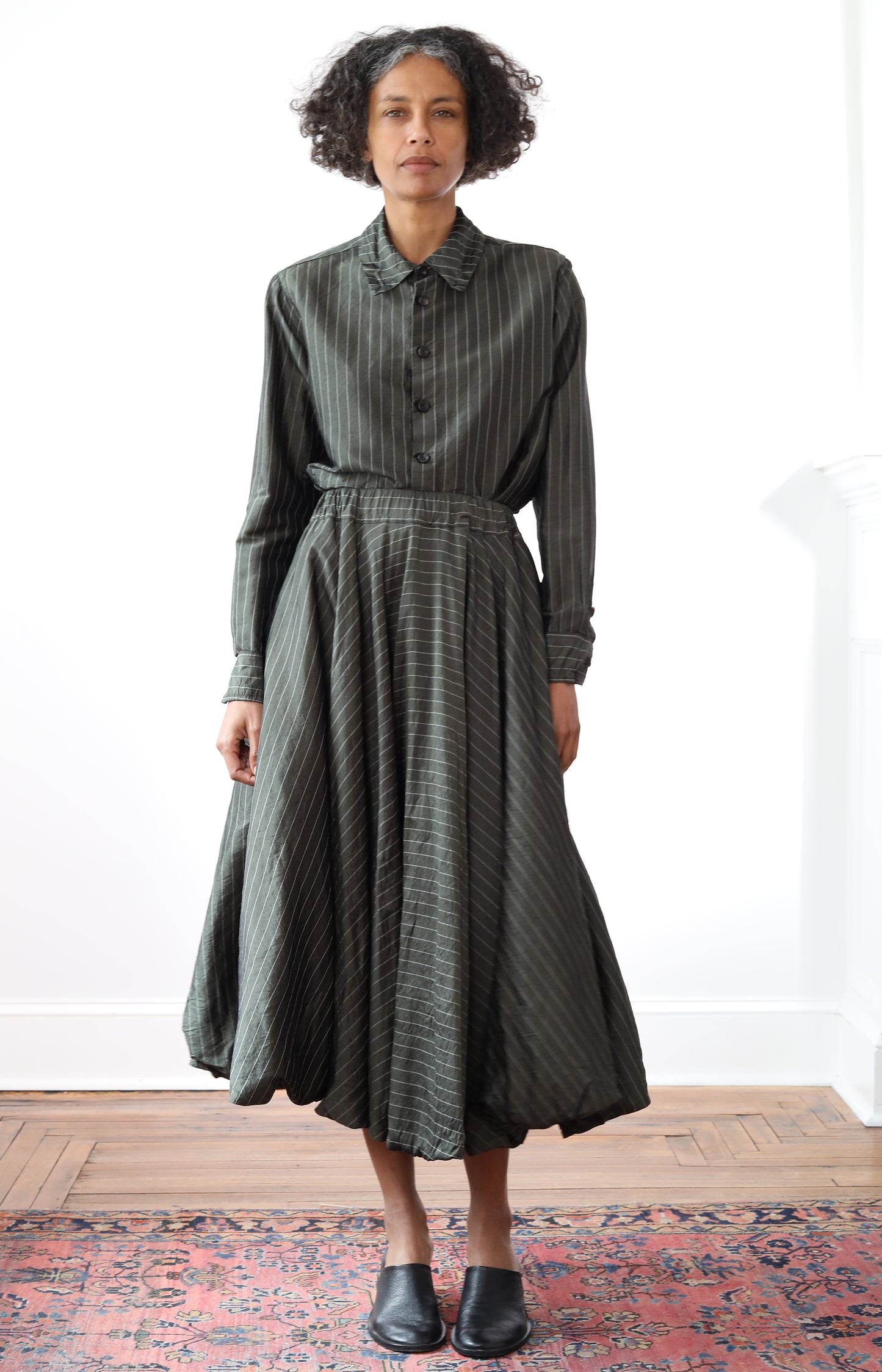 Silk Stripe Calla Skirt