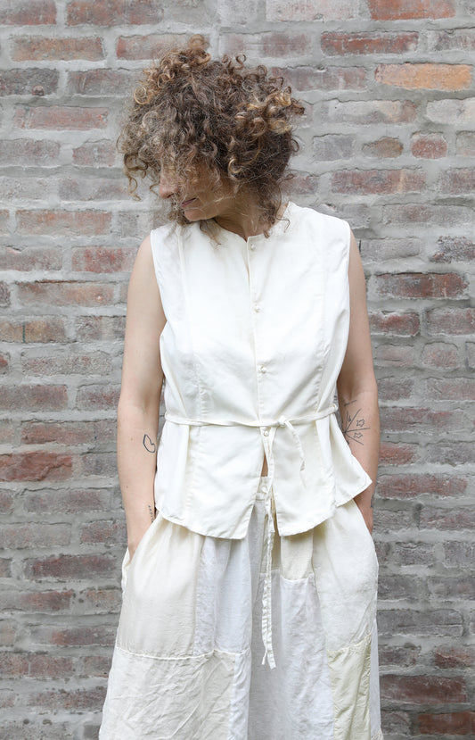 Sleeveless Top with Buttons