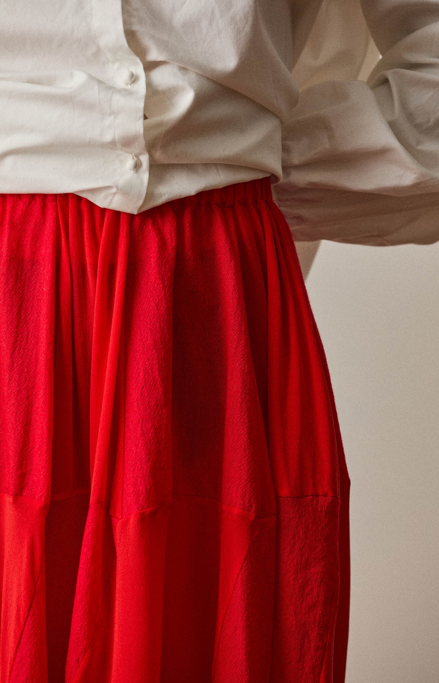 Red Patchwork Circular Skirt