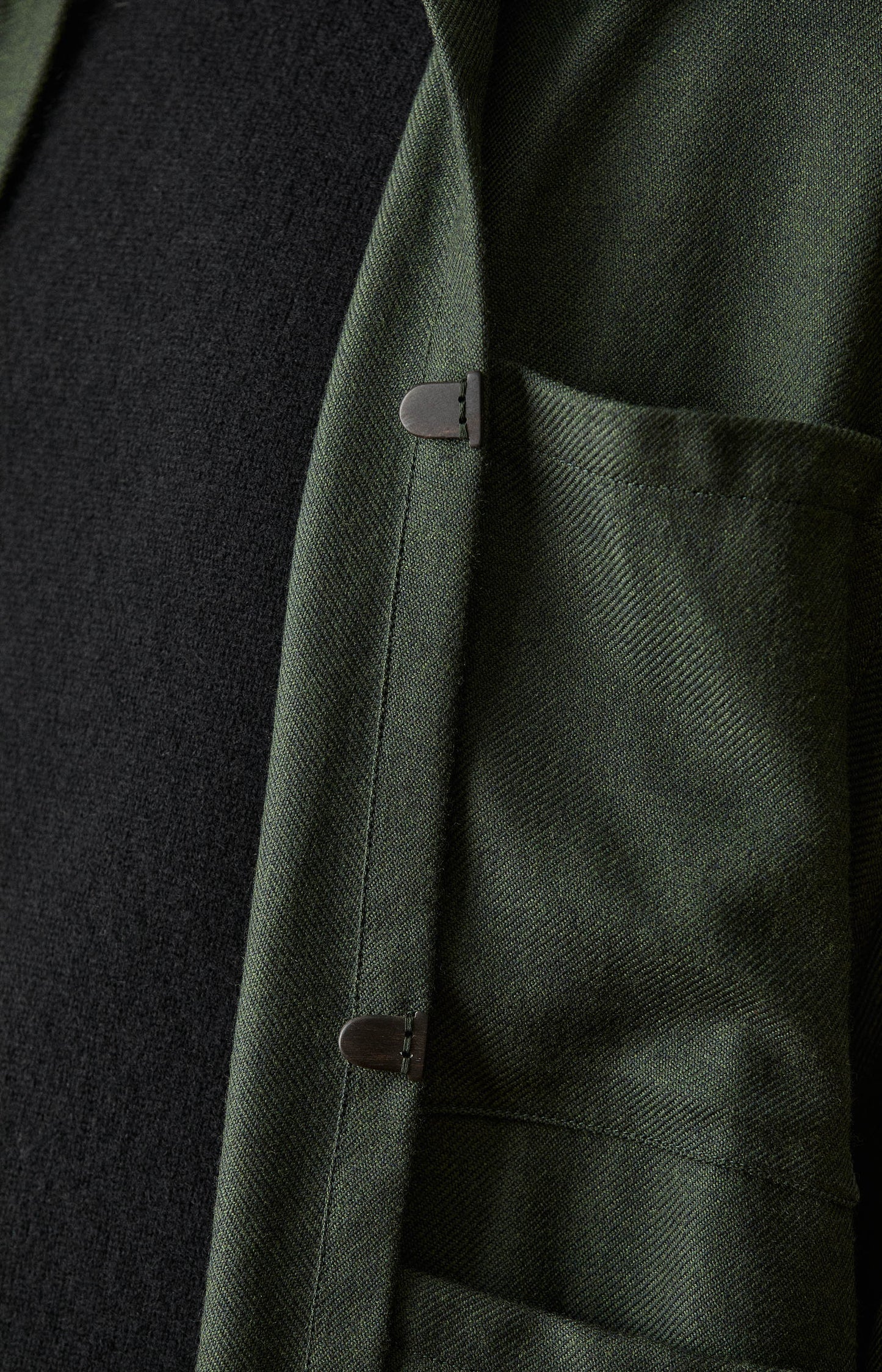Green Kohaze Wool Twill Shirt