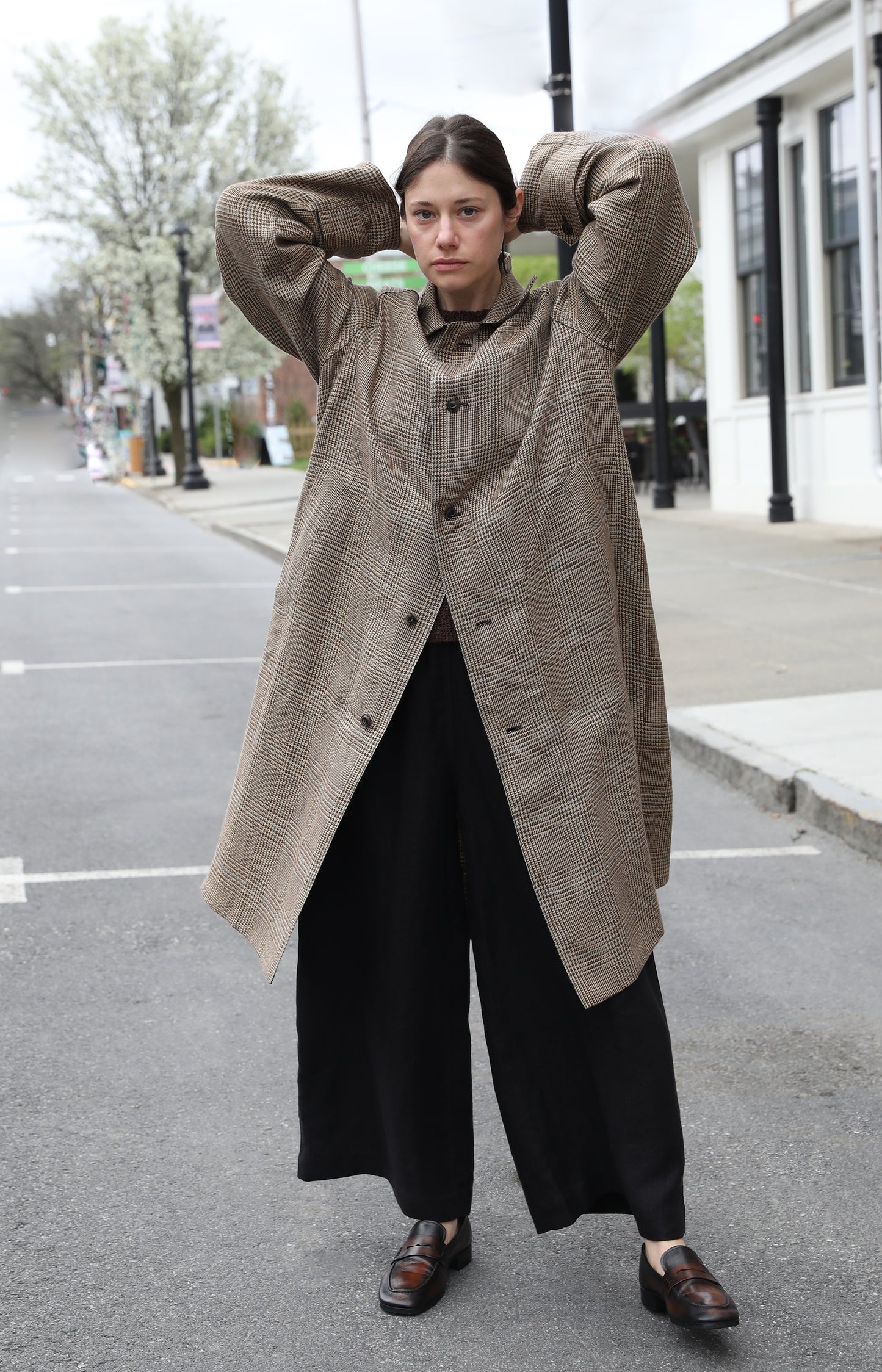 Tan Glen Check Glean Coat