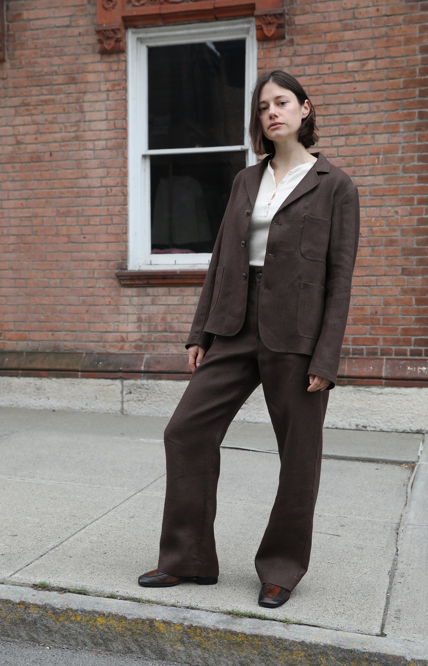 Brown Hopsack Workhorse Pant