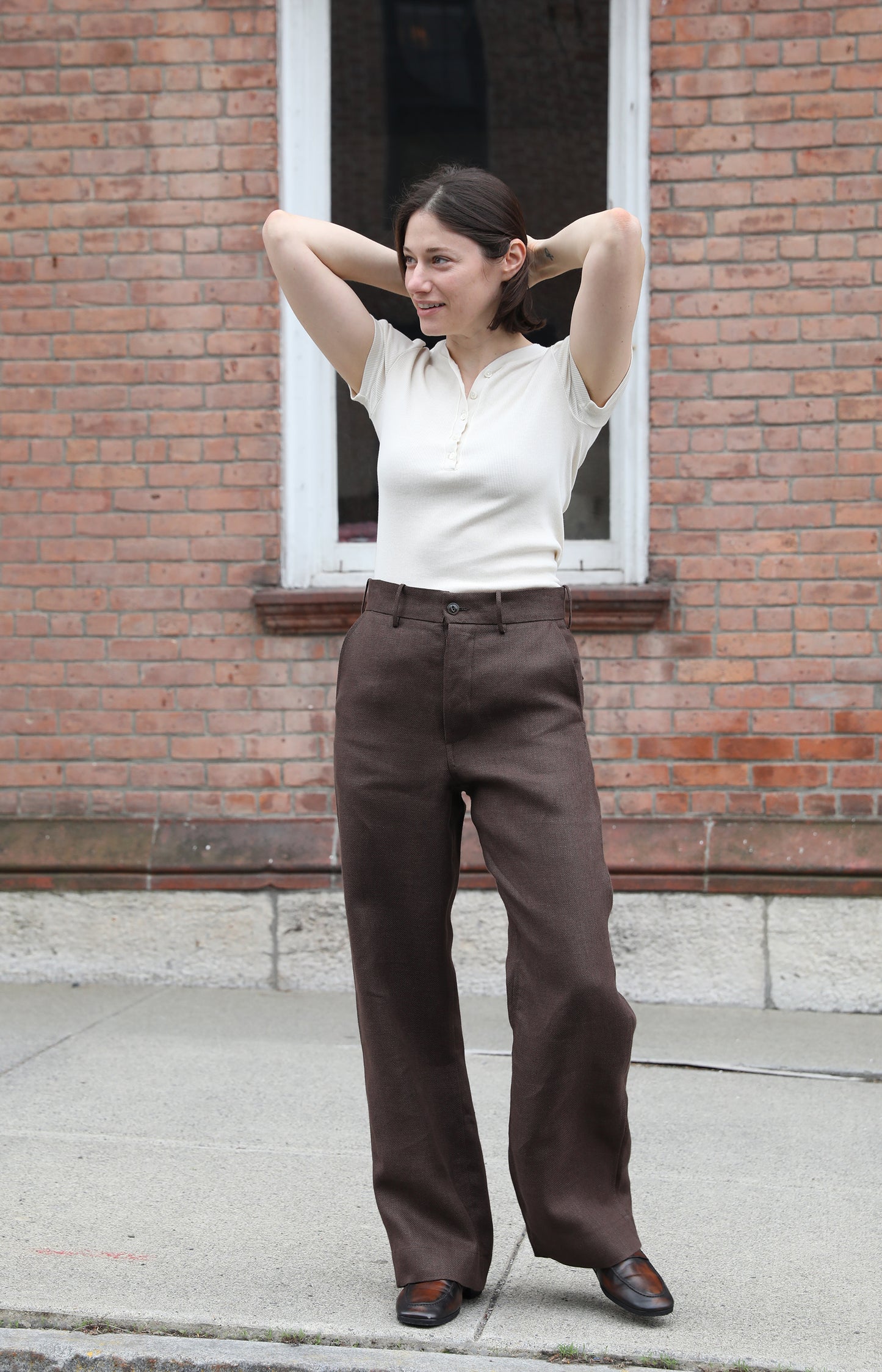 Brown Hopsack Workhorse Pant