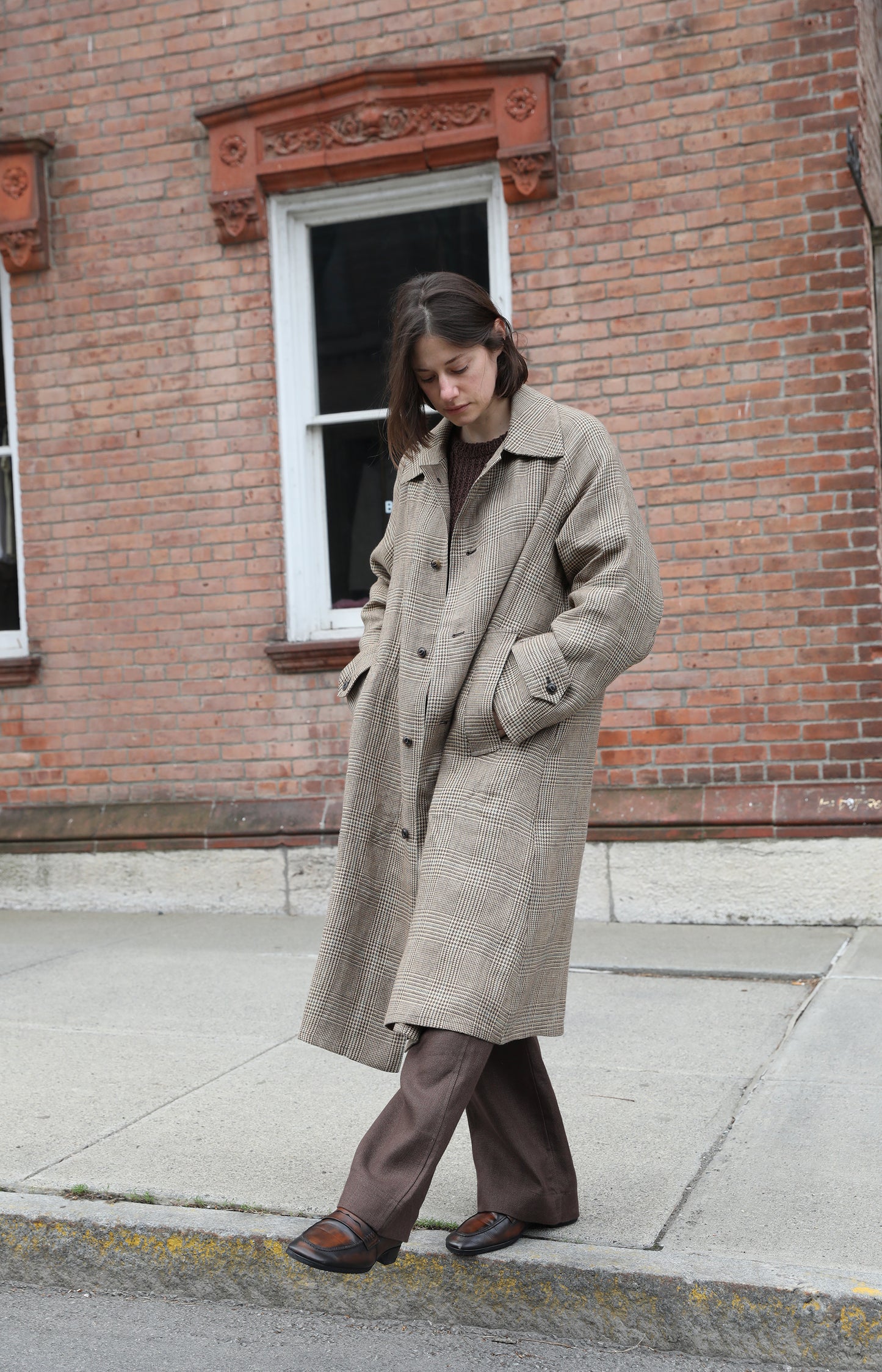 Tan Glen Check Glean Coat