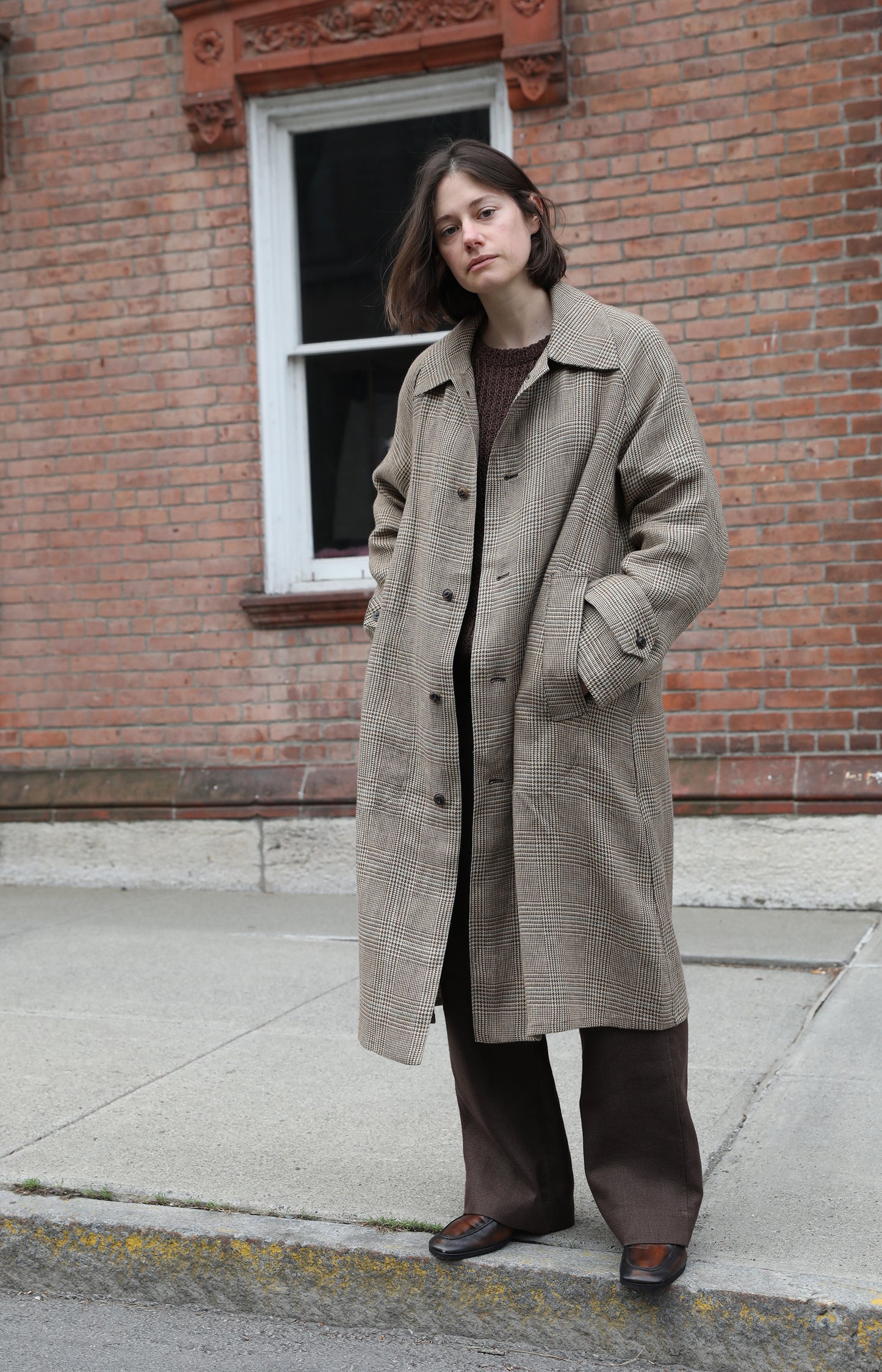 Tan Glen Check Glean Coat