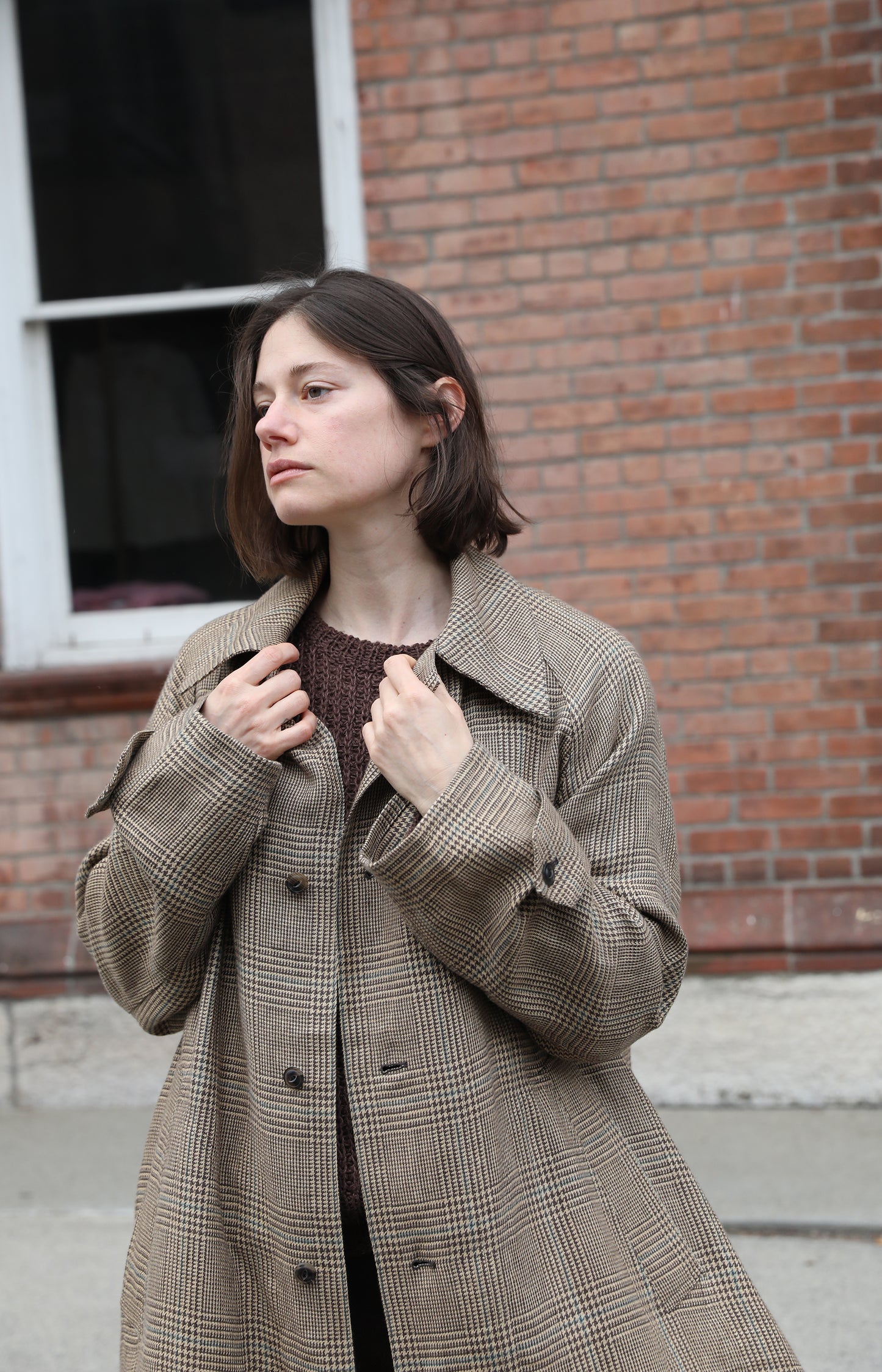 Tan Glen Check Glean Coat