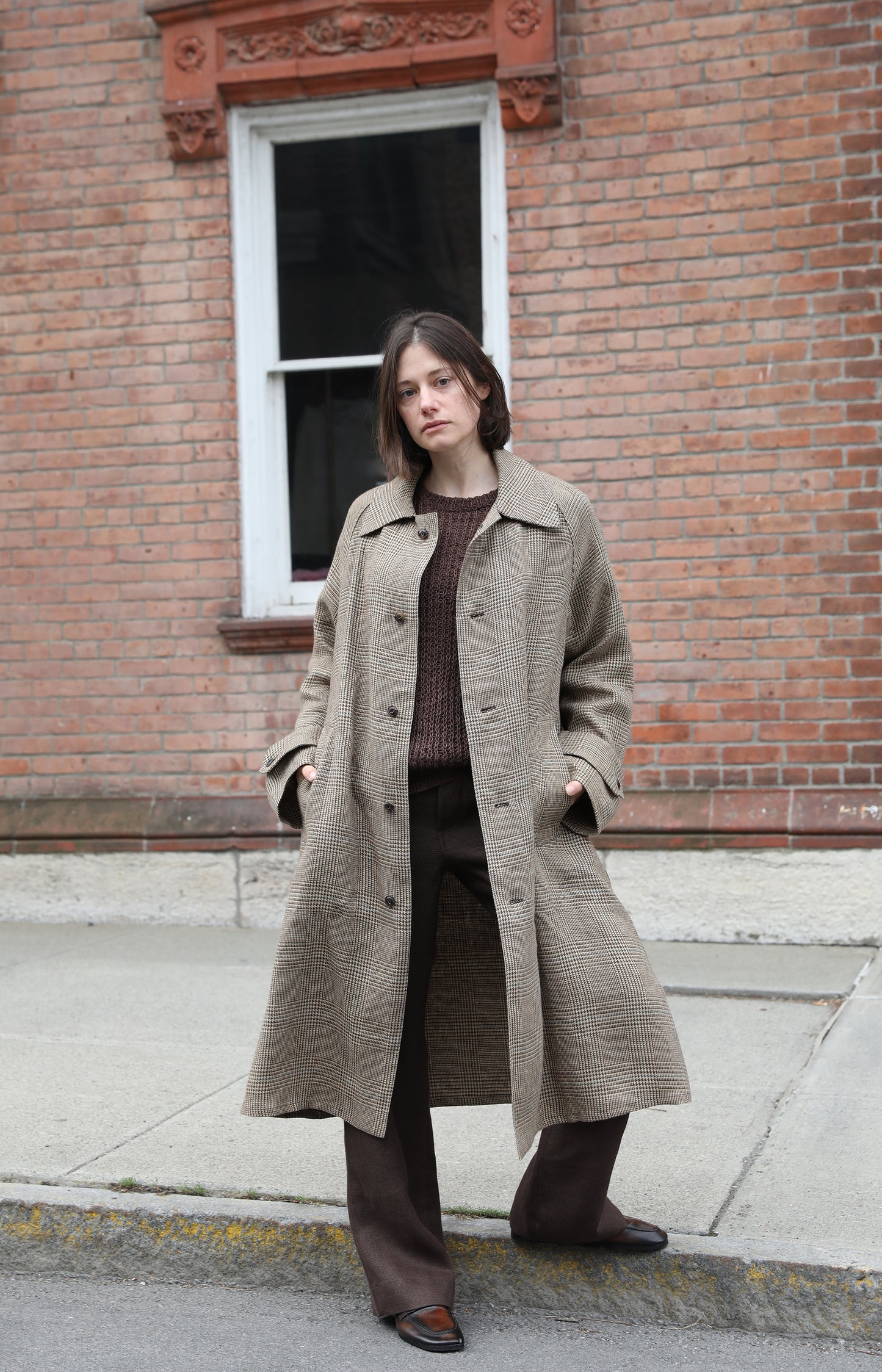 Tan Glen Check Glean Coat
