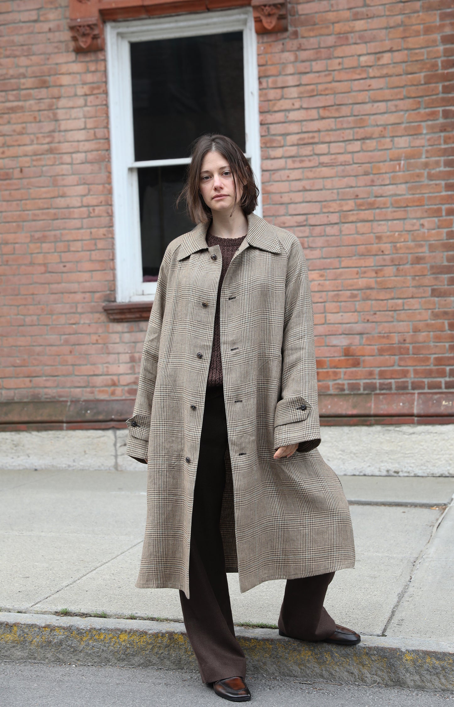 Tan Glen Check Glean Coat