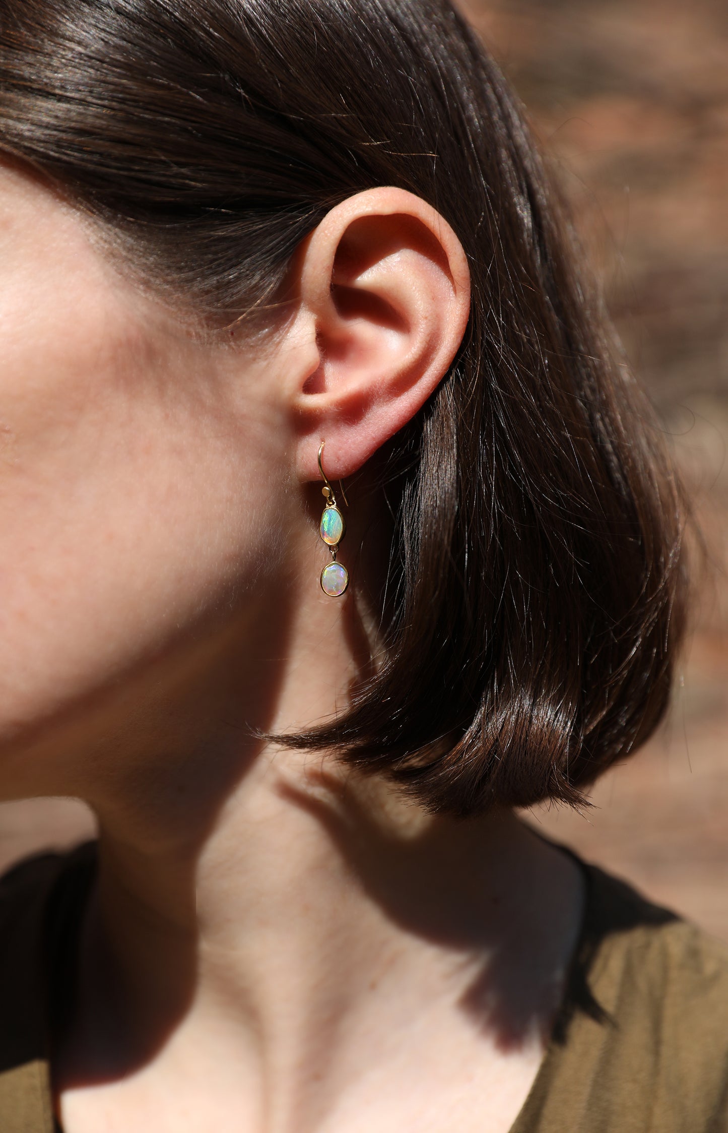Double Drop Opal Earrings