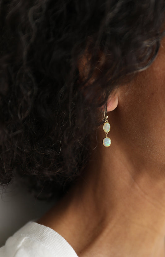 Double Drop Opal Earrings