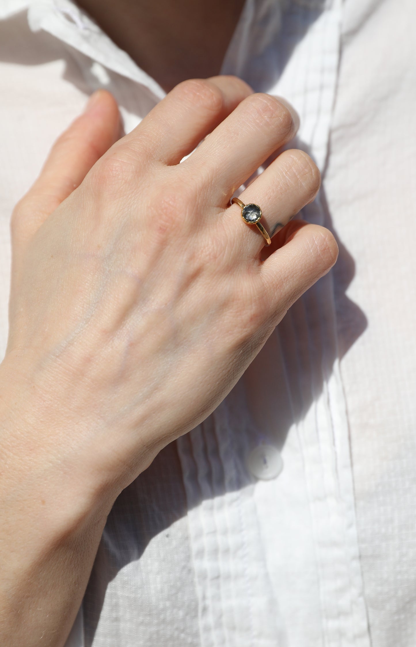 Salt & Pepper Diamond Ring