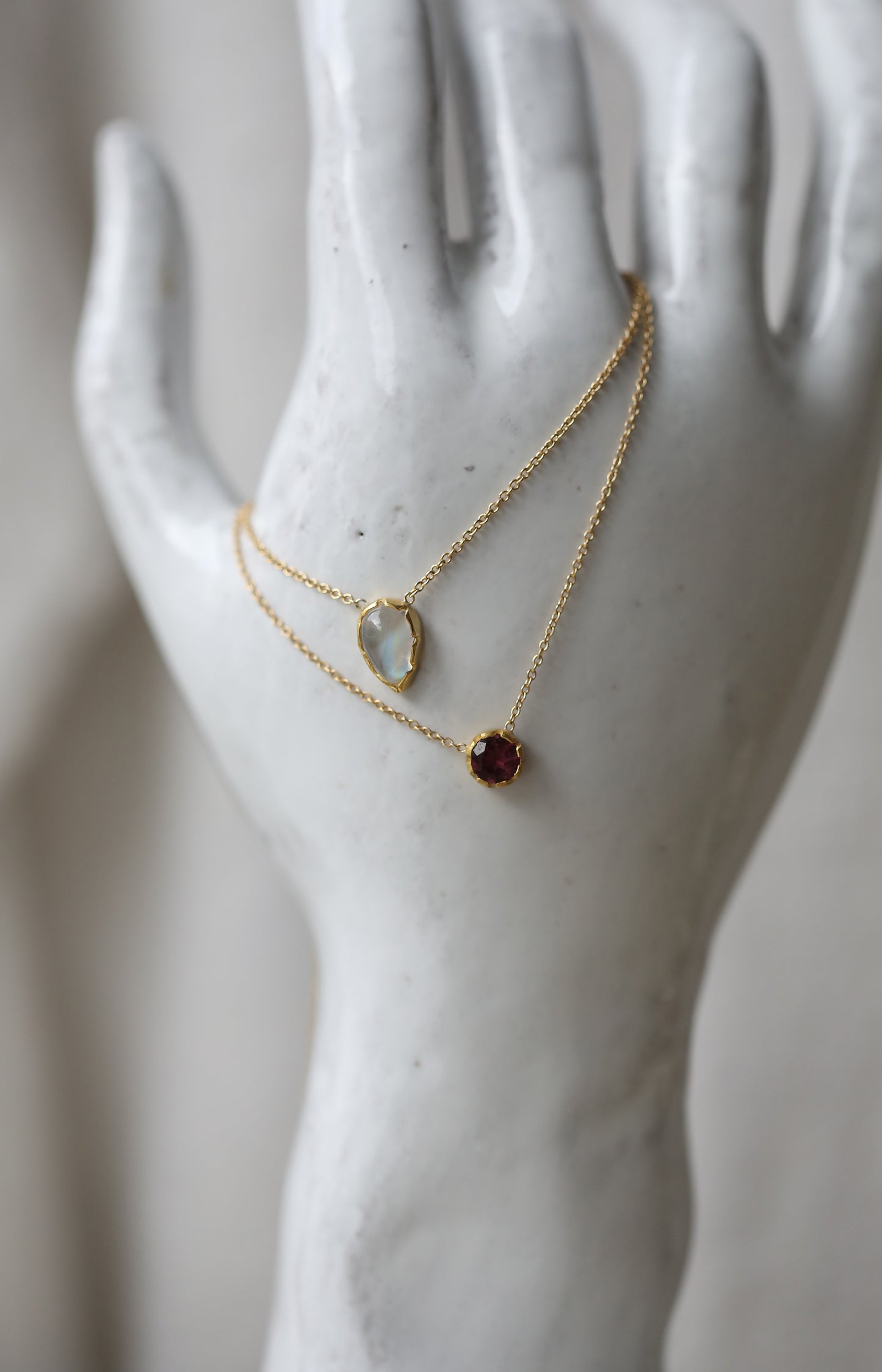 Moonstone Pear Necklace