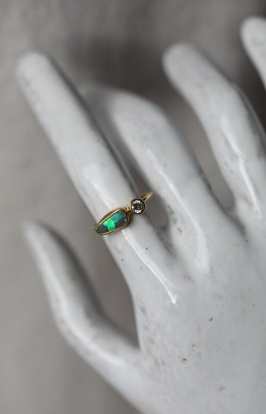 Opal & Diamond Ring