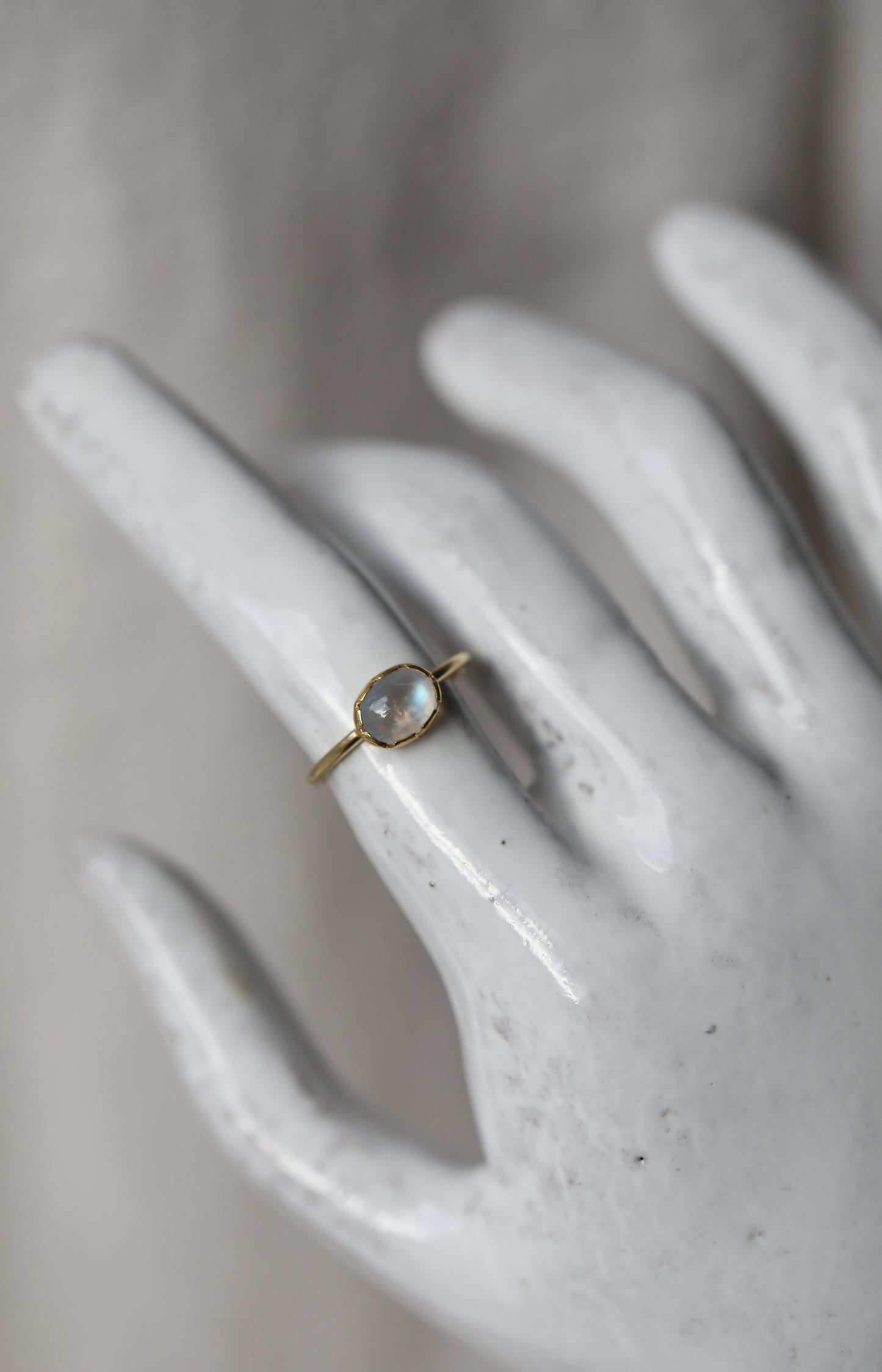 East West Moonstone Ring