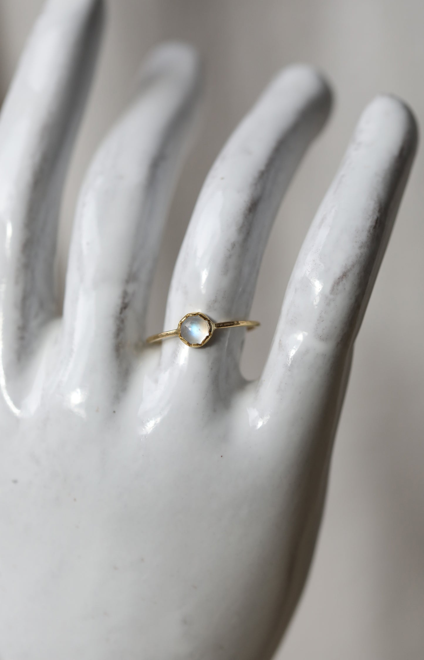 Small Round Moonstone Ring