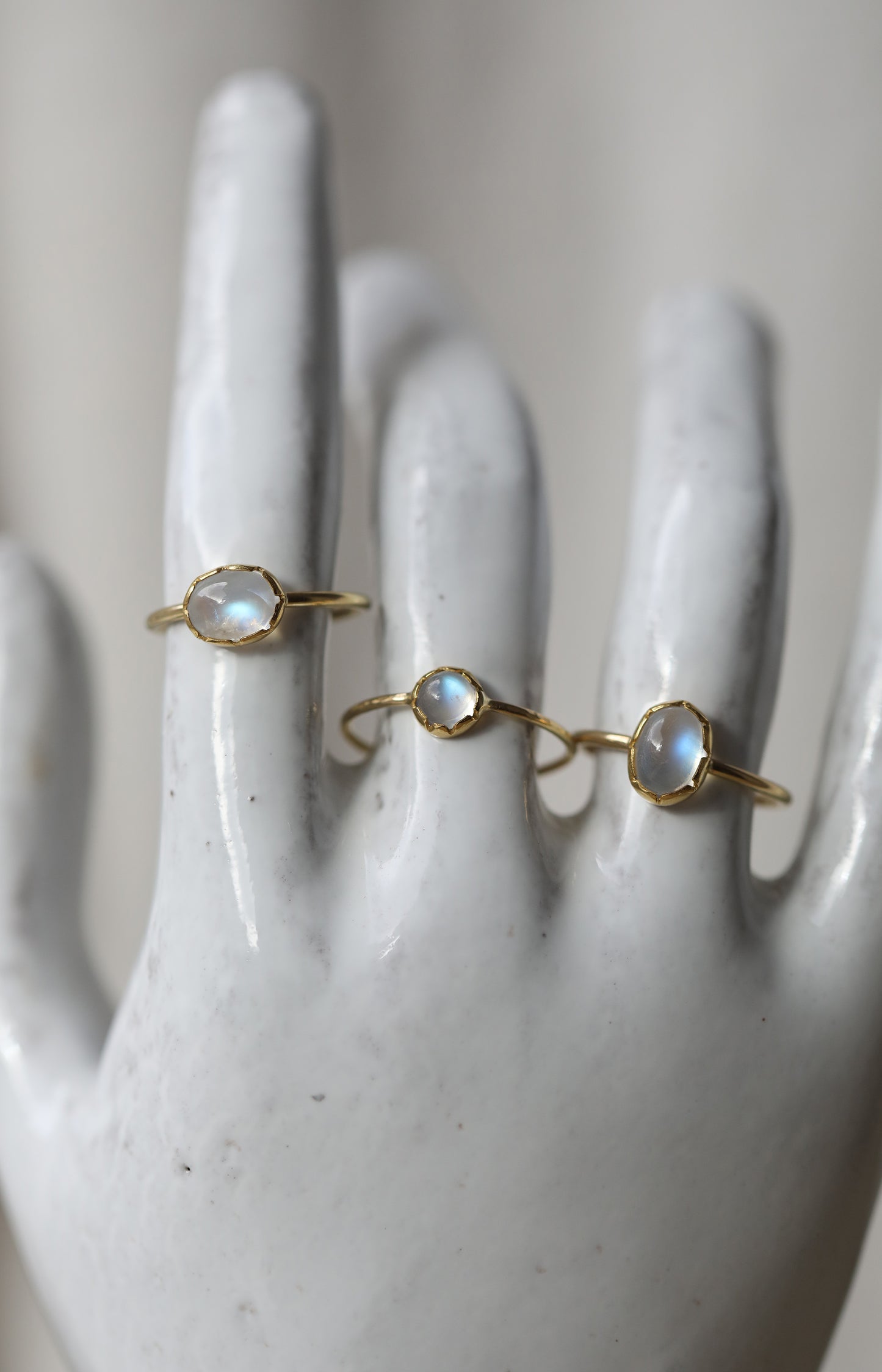 East West Moonstone Ring