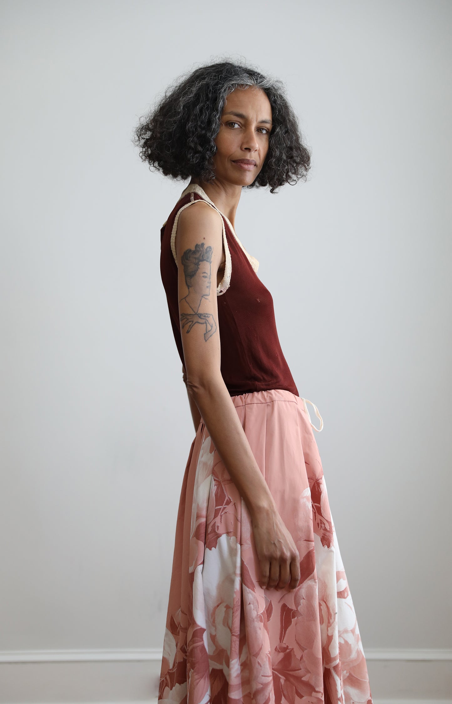Pink Handprinted Skirt