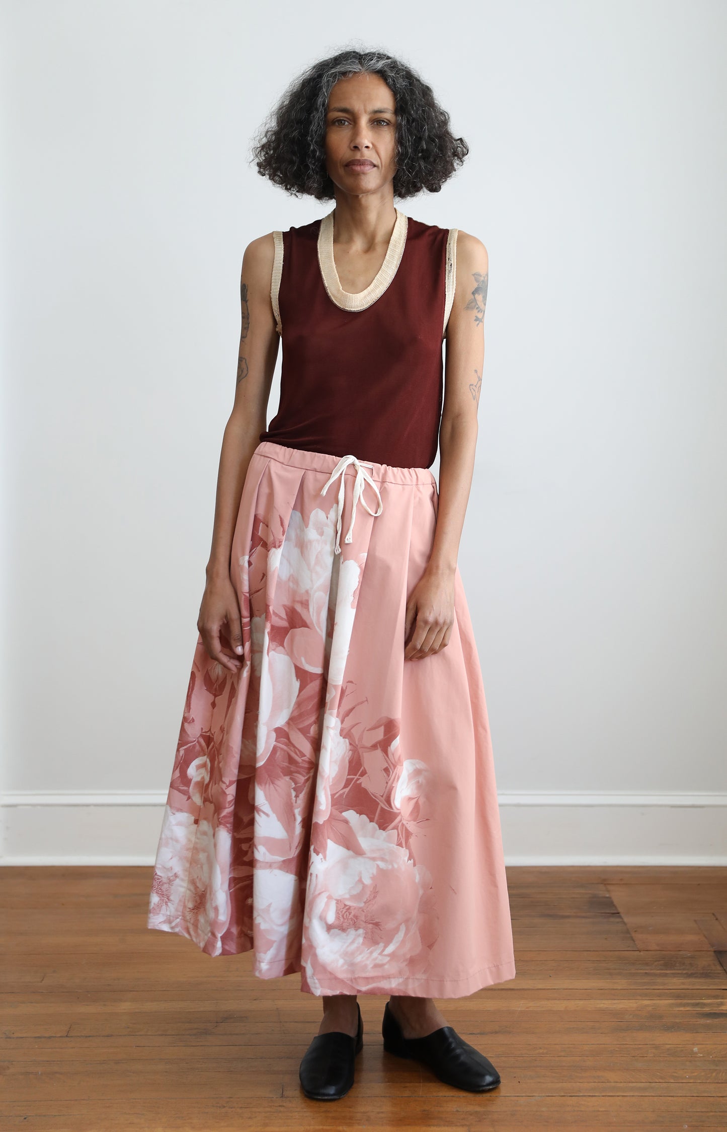 Pink Handprinted Skirt