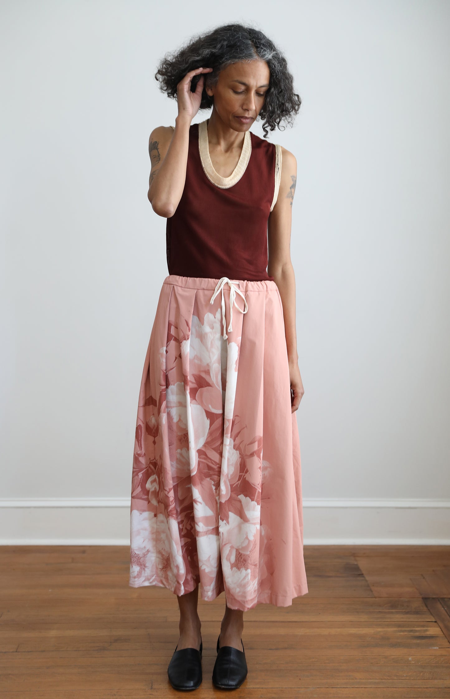 Pink Handprinted Skirt