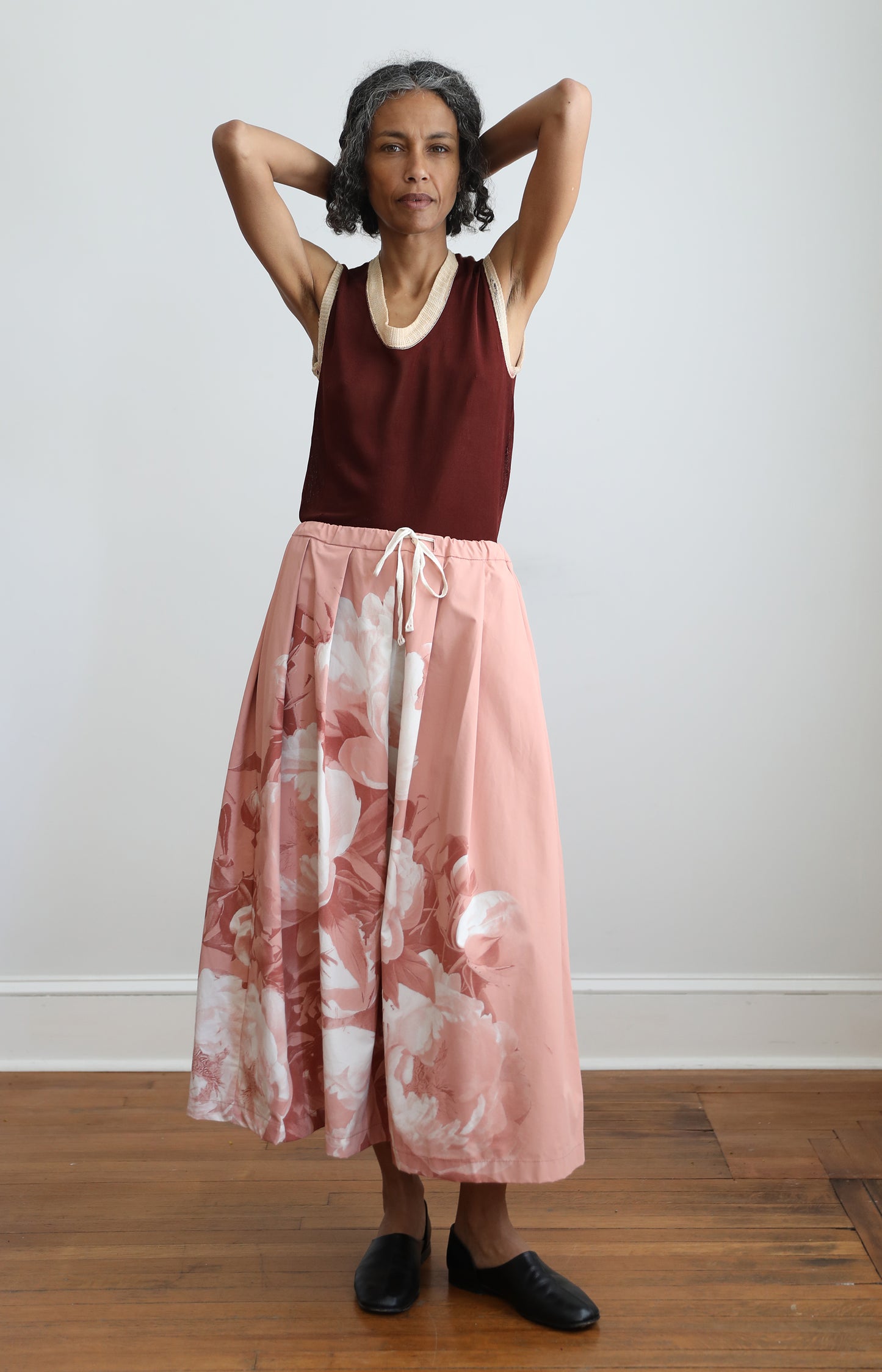 Pink Handprinted Skirt