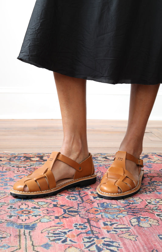 Tobacco Leather Sandals