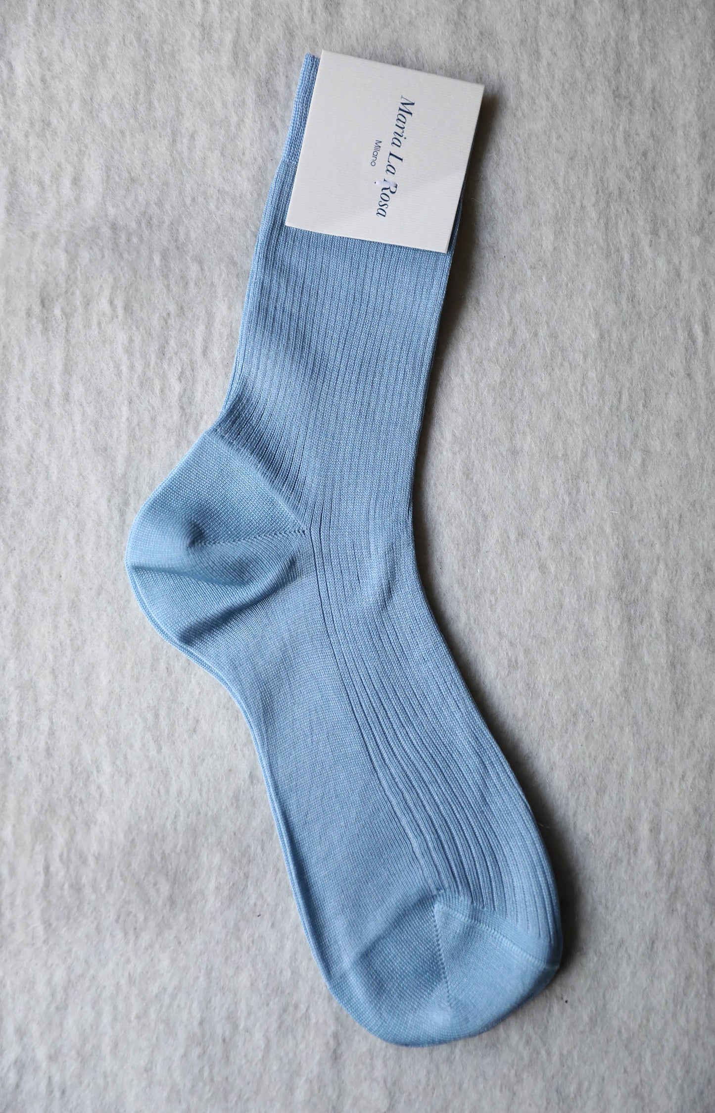 Powder Blue Ribbed Socks