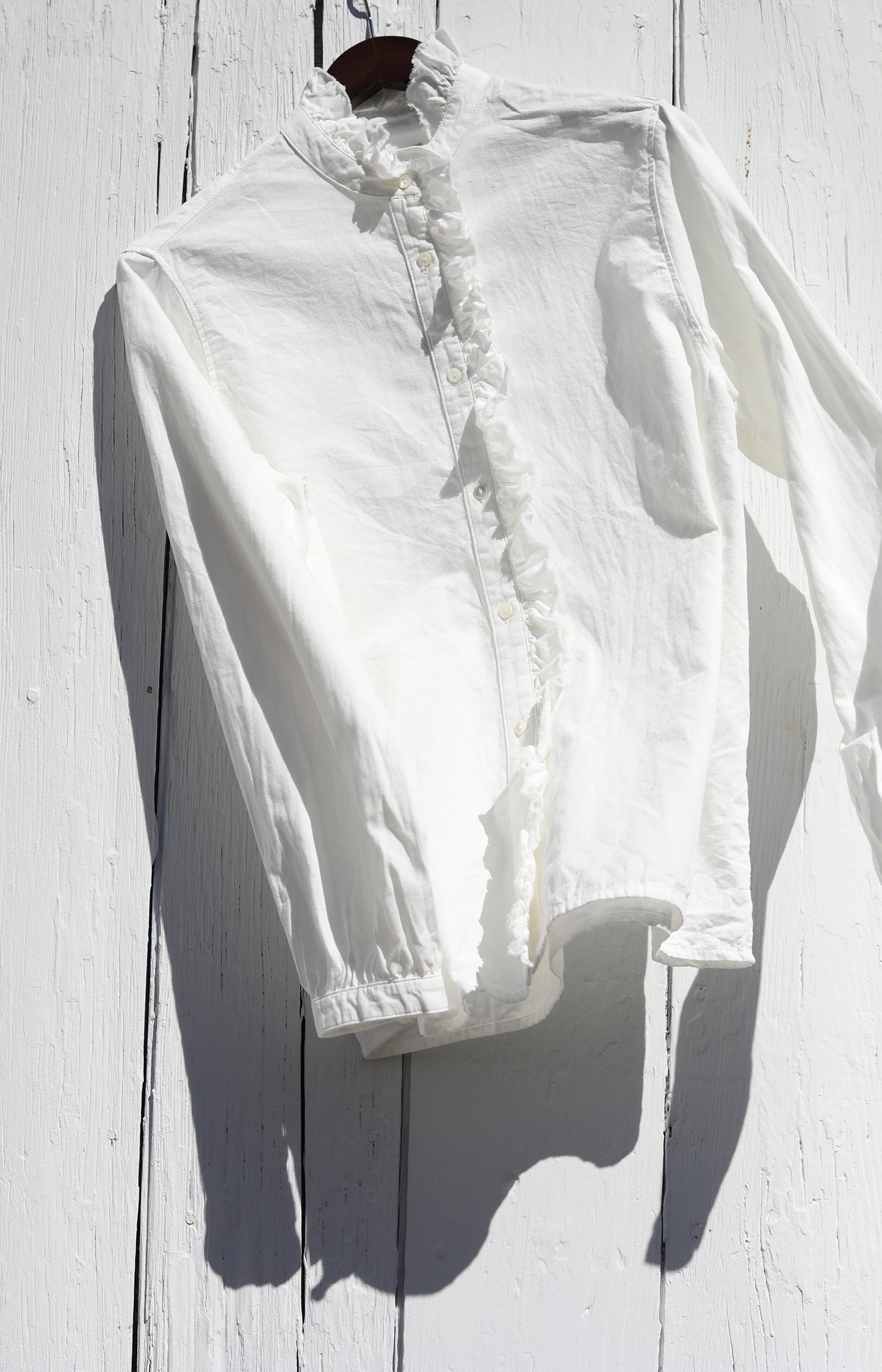 White Ruffle Shirt