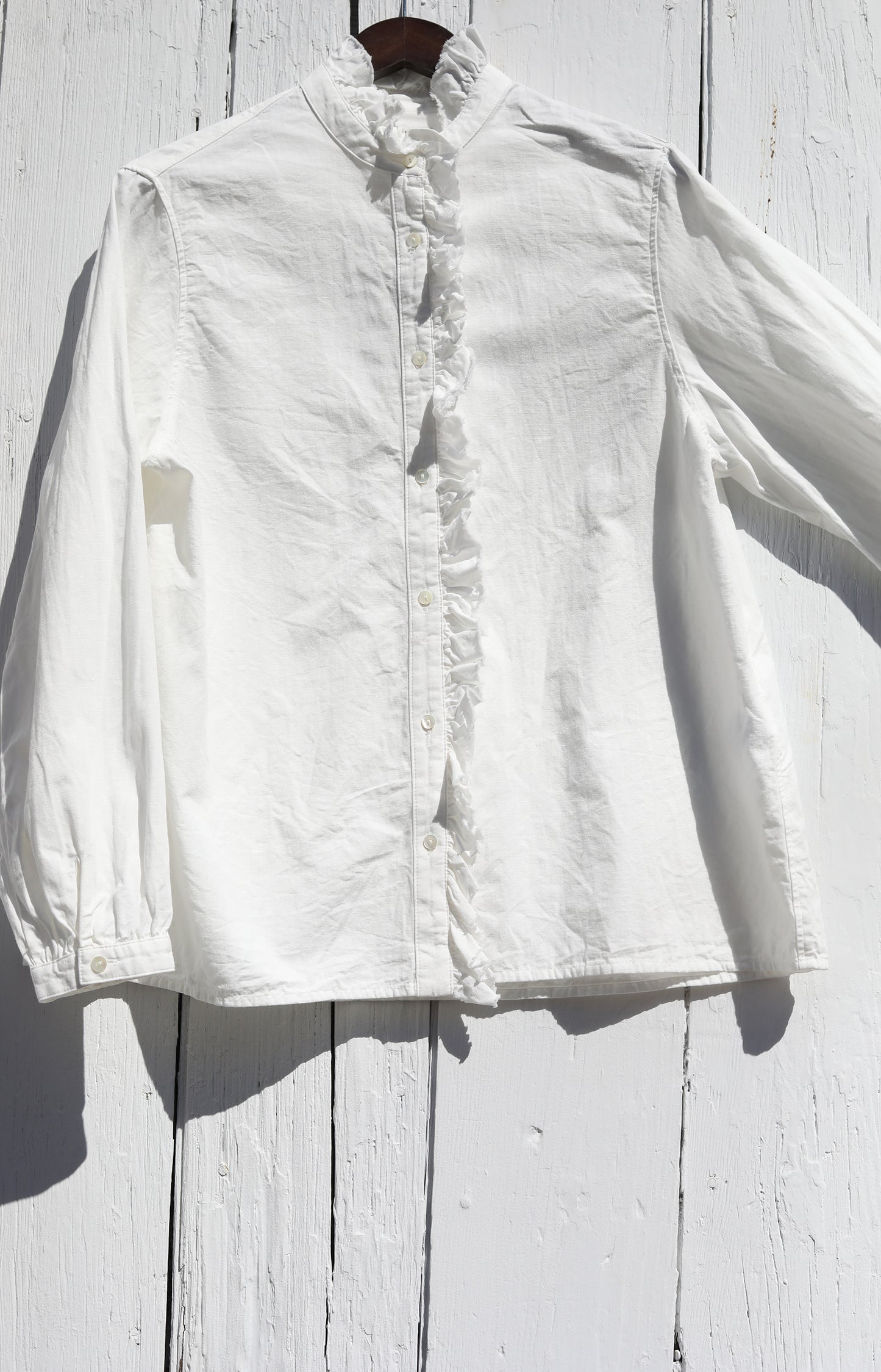 White Ruffle Shirt