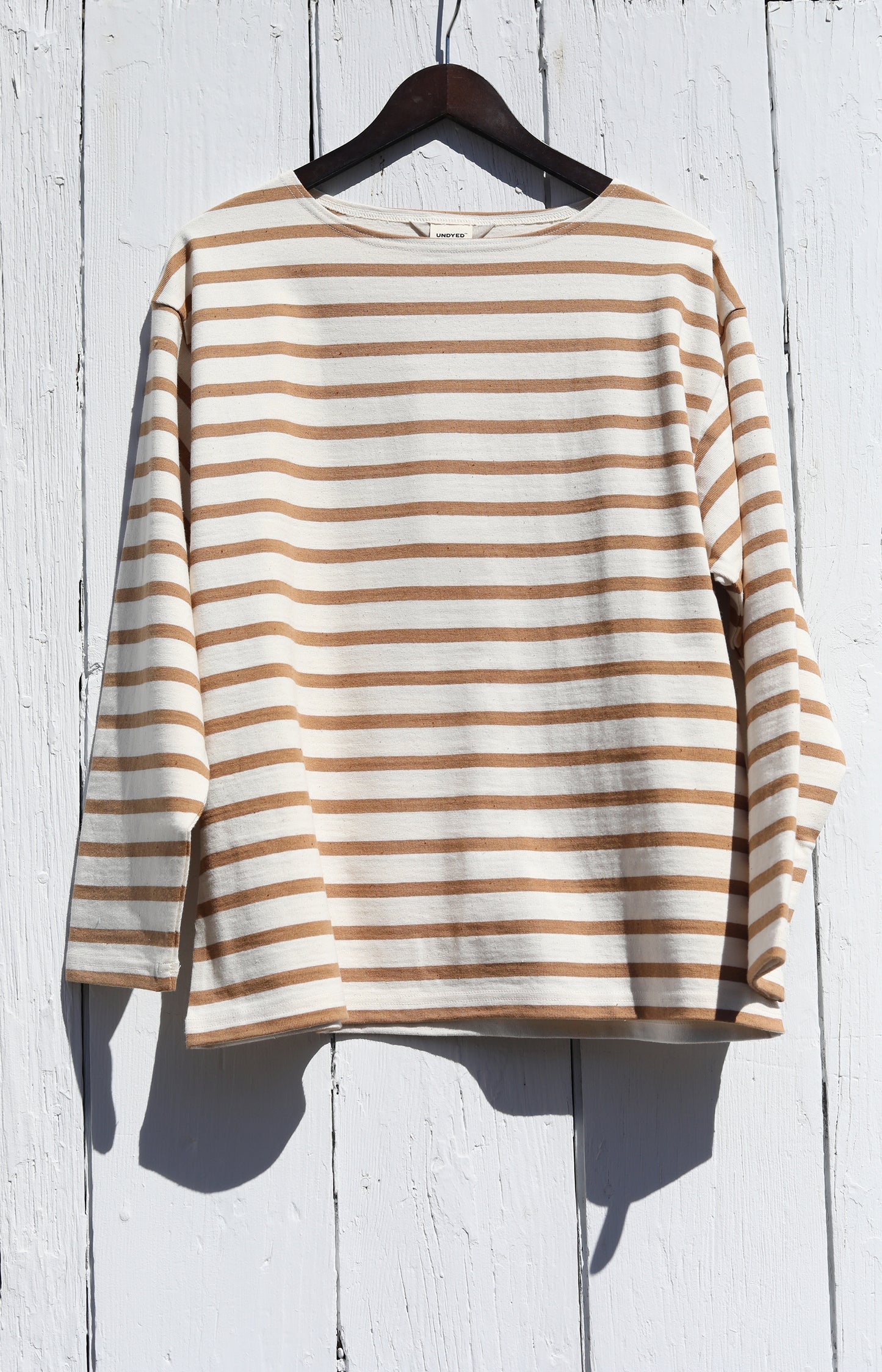 Camel & White Stripe Cotton Tee