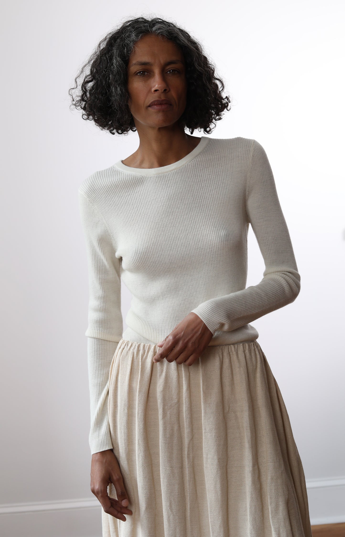 Parchment Cashmere Tee