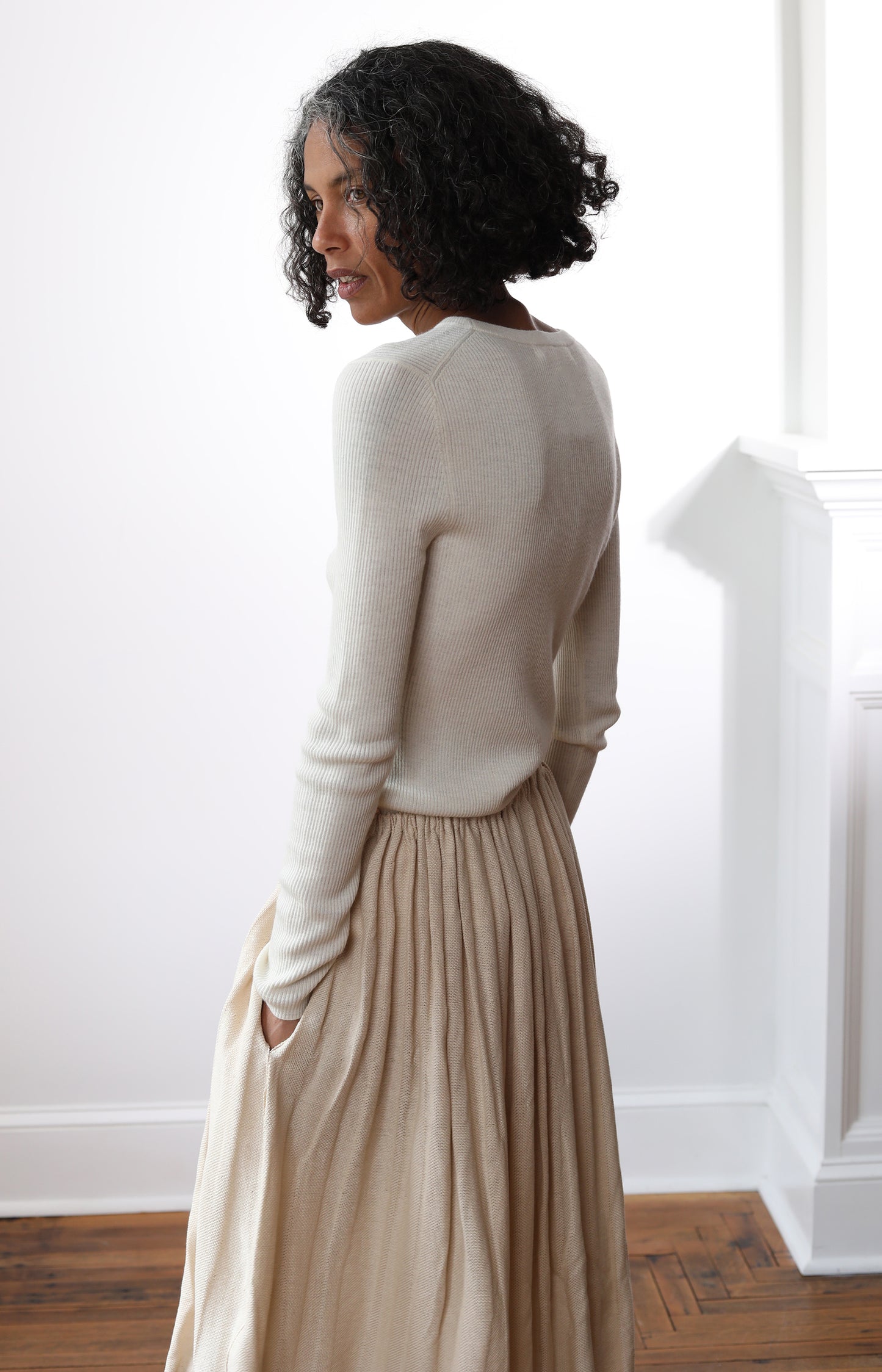 Parchment Cashmere Tee