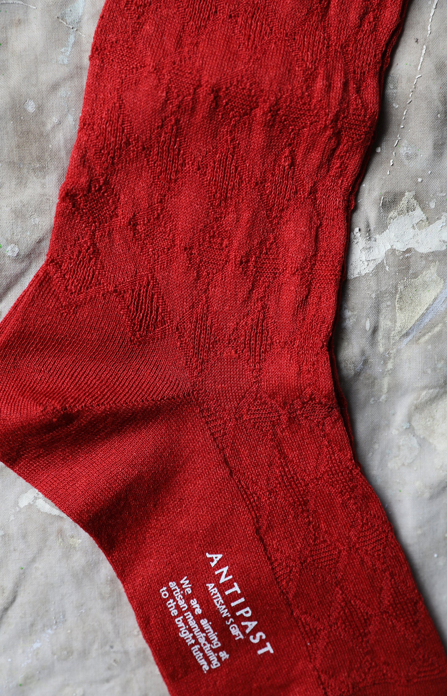 Red Linen Links Socks