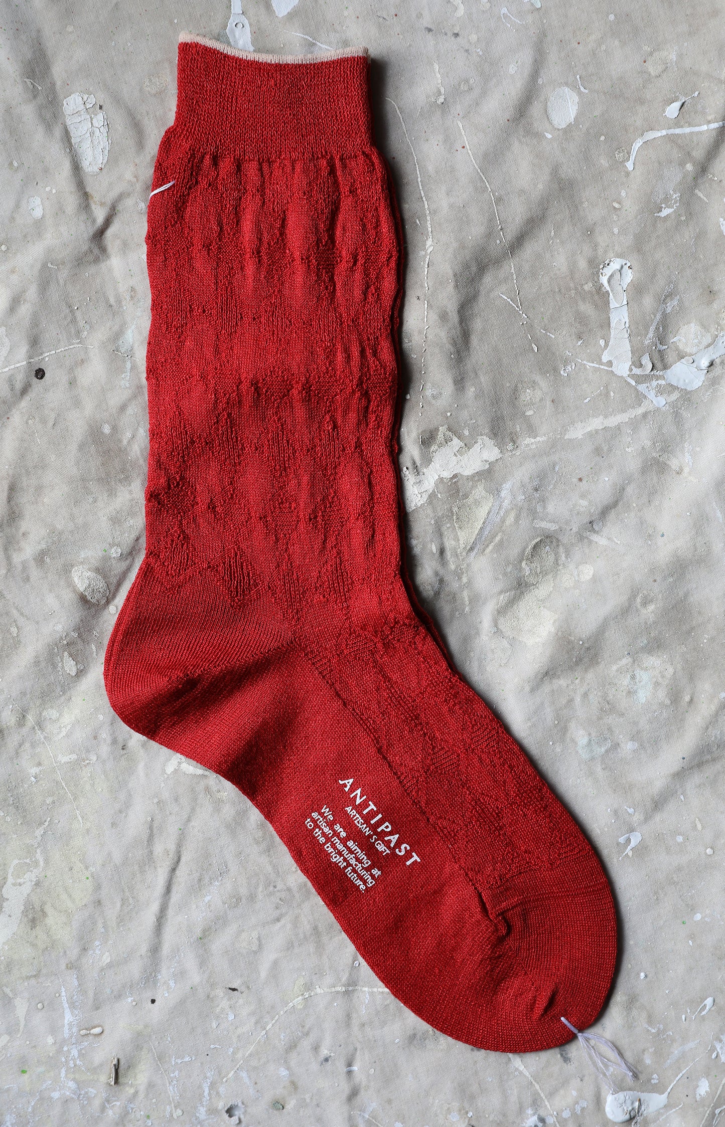 Red Linen Links Socks