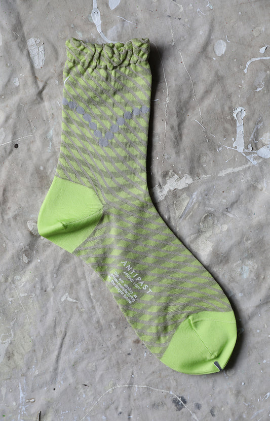 Green Candy Check Socks