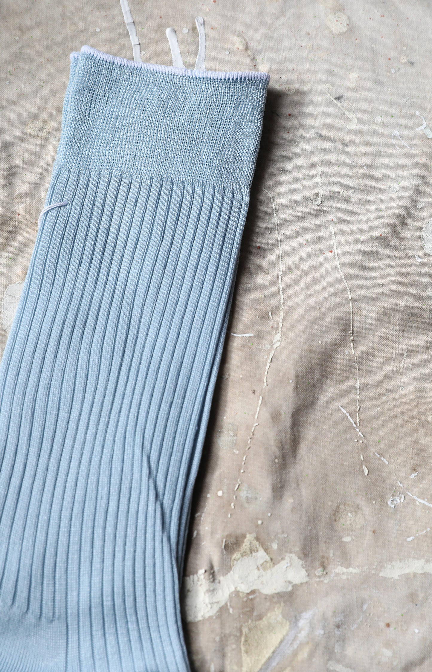 Light Blue Rib Socks