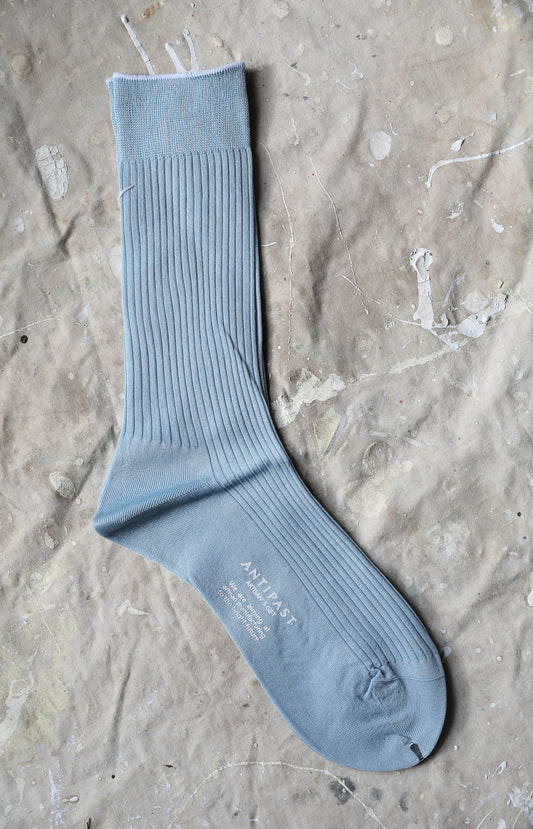 Light Blue Rib Socks