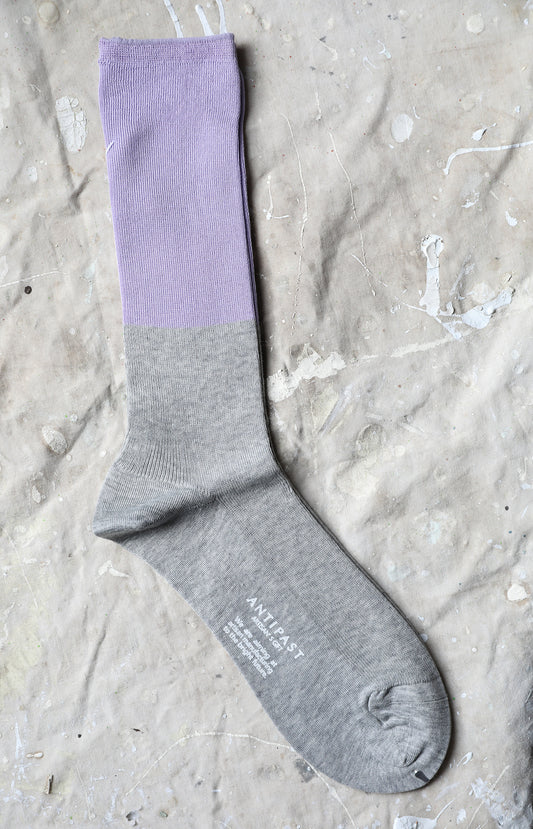 Grey & Purple Two Tone Socks