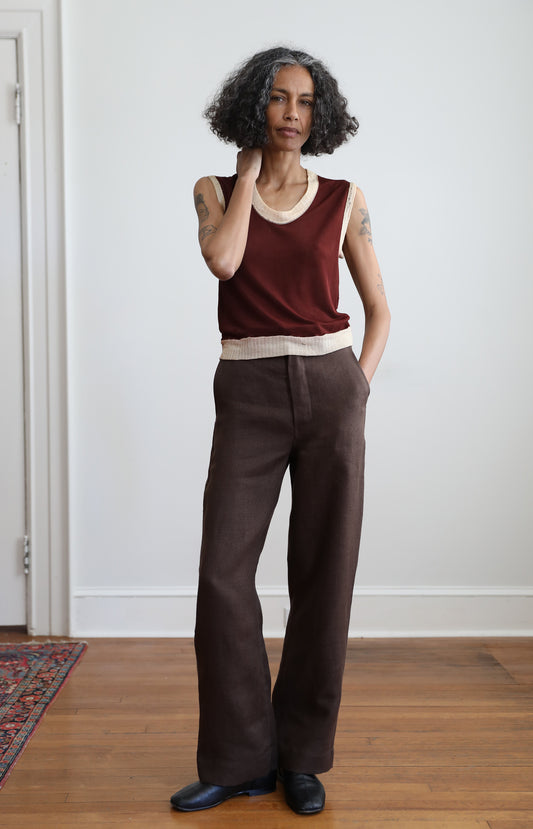 Brown Hopsack Workhorse Pant
