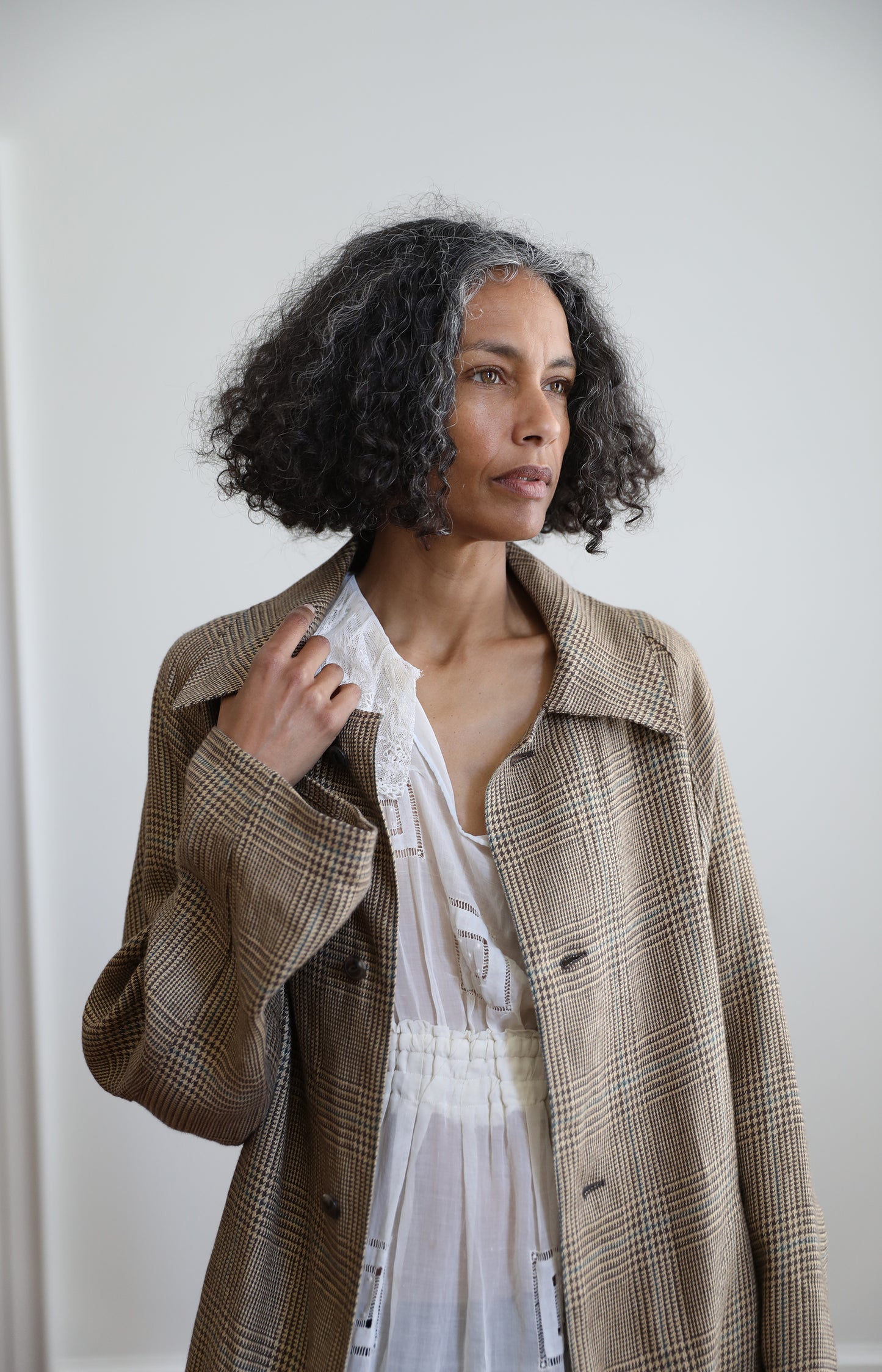 Tan Glen Check Glean Coat