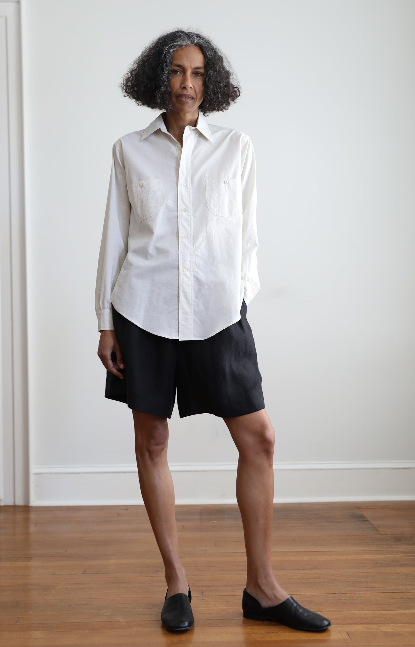 Cream & Blue Micro Pinstripe Lolo Shirt