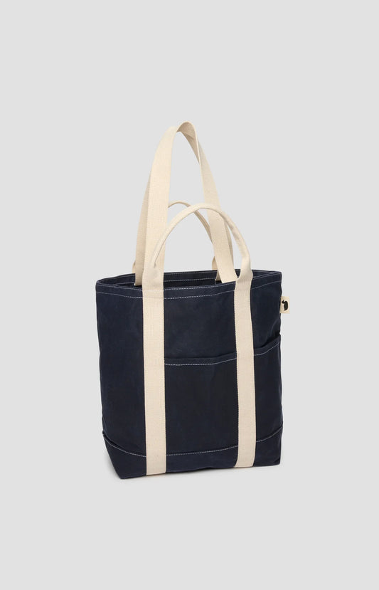 Navy Utility Wax Tote