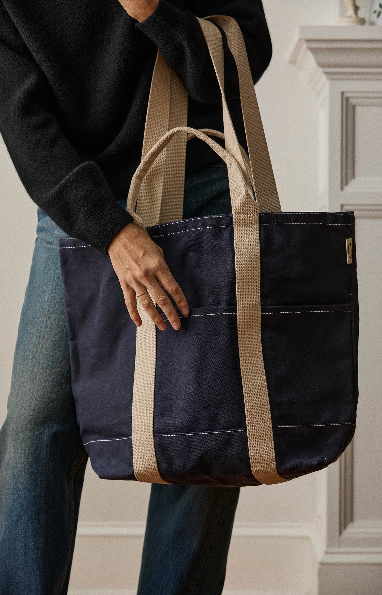 Navy Utility Wax Tote