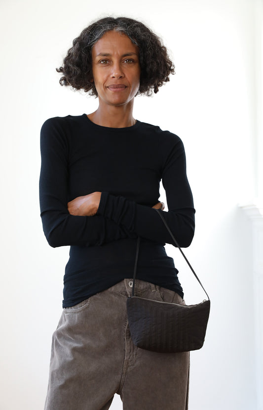 Deep Brown Quilted Corset Bag