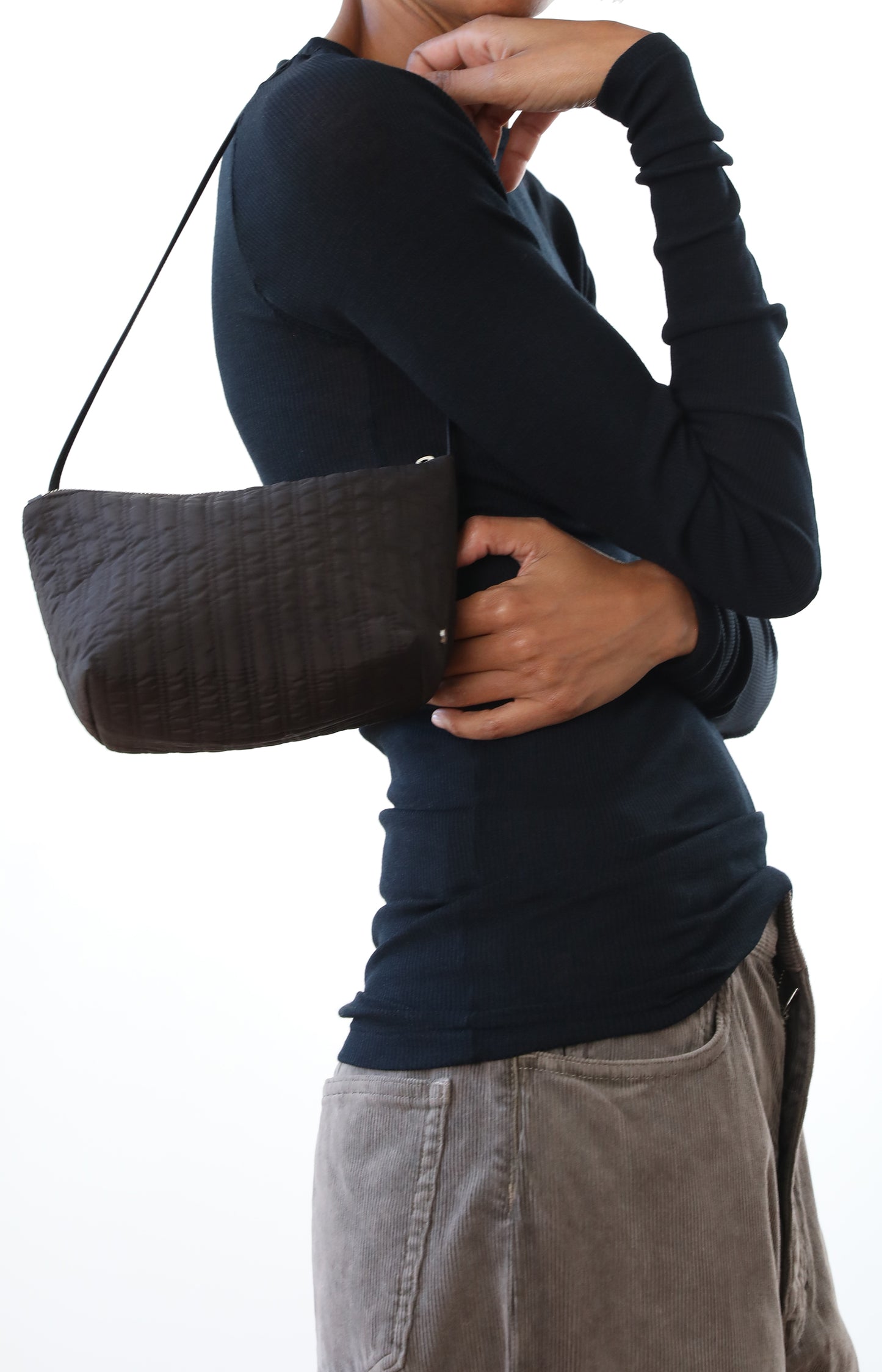 Deep Brown Quilted Corset Bag