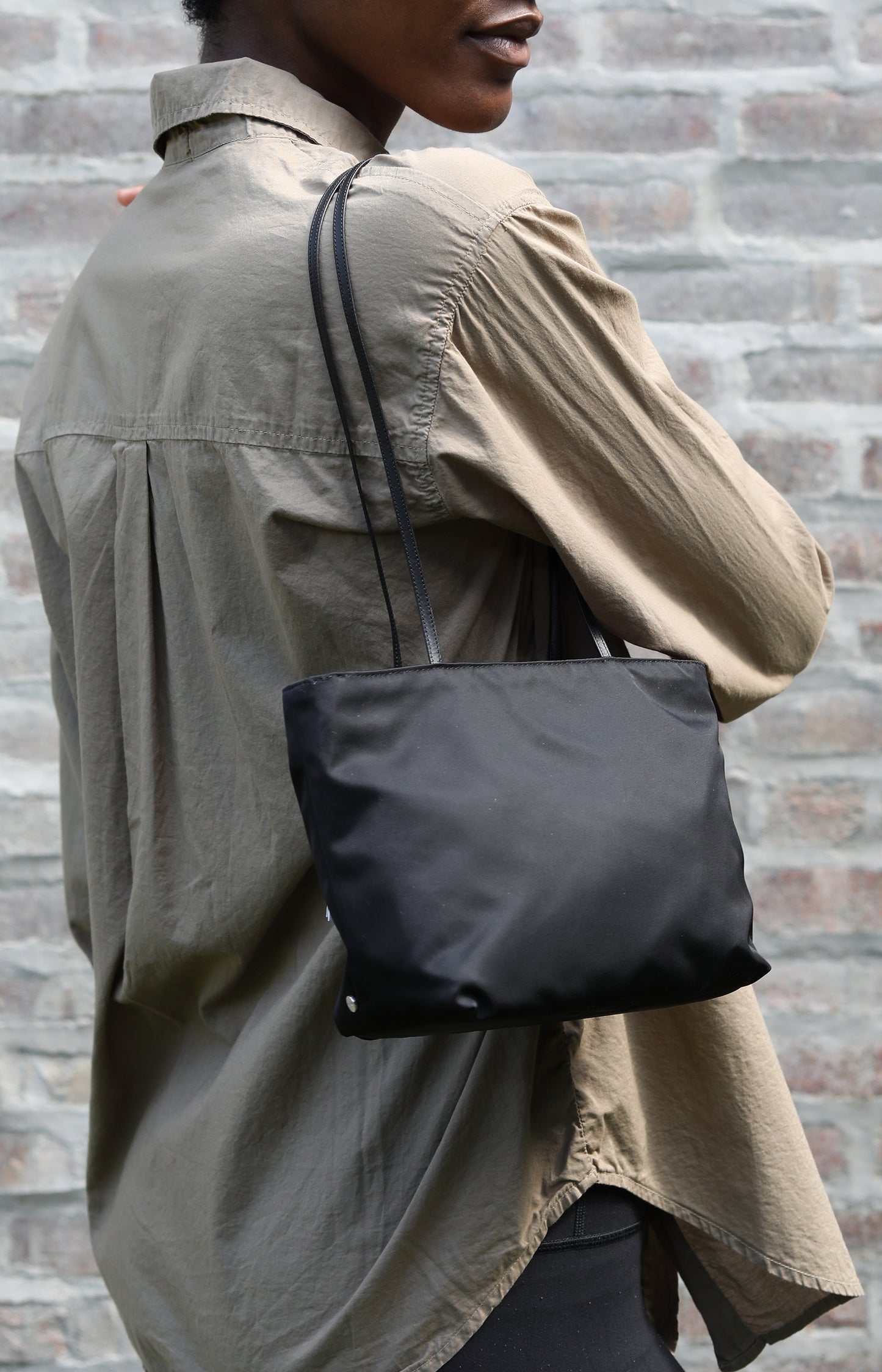 Black Satin Spaghetti Tote