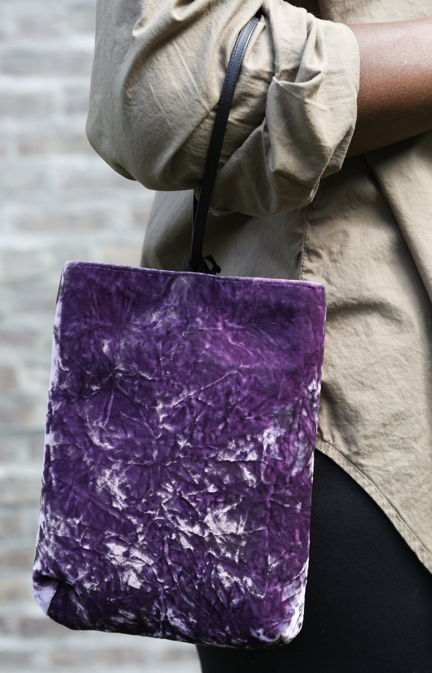 Lilac Crushed Velvet Bundle Bag