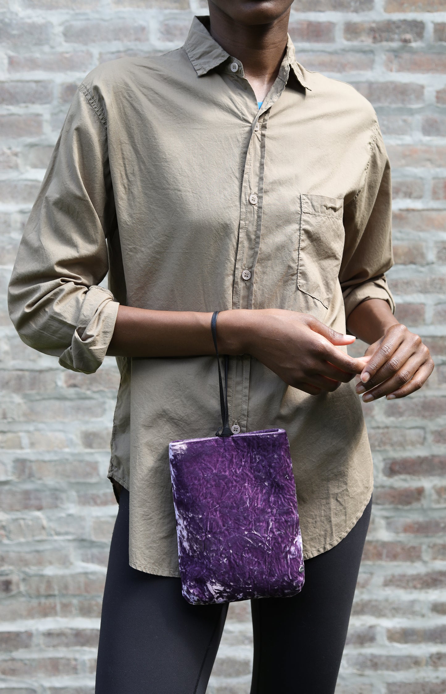 Lilac Crushed Velvet Bundle Bag