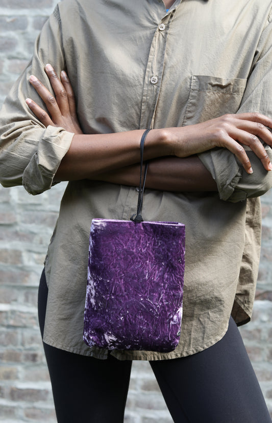Lilac Crushed Velvet Bundle Bag